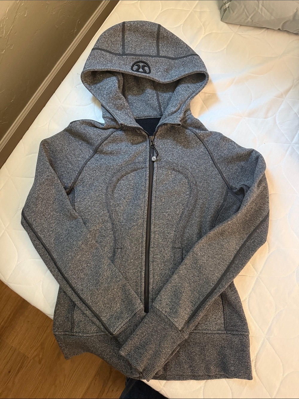 lululemon athletica Heather Gray Hooded Full-Zip Jacket